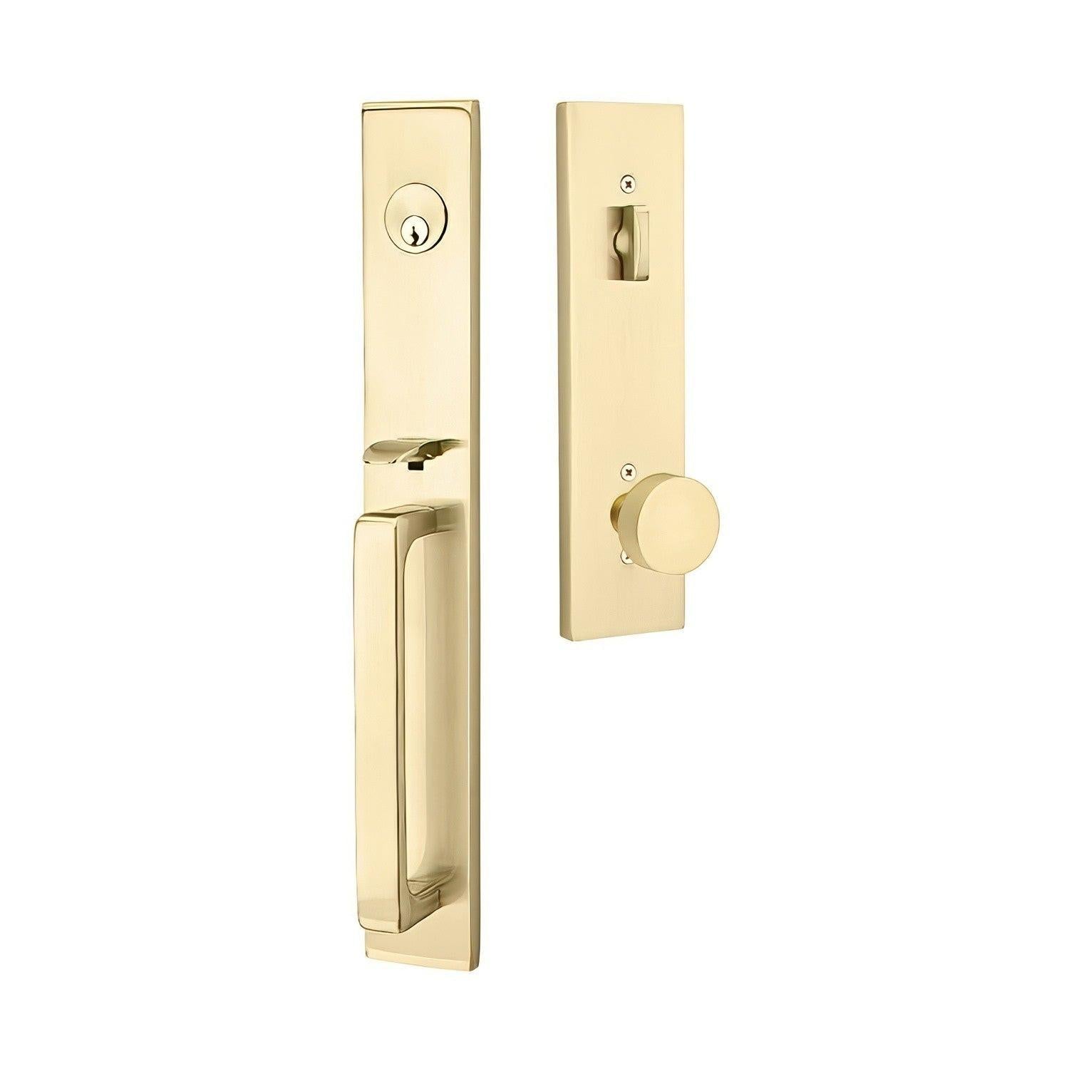 Emtek 4819ROUUS Round Knob 2-3/8" and 2-3/4" Backset Single Cylinder Lausanne Tubular Handleset.