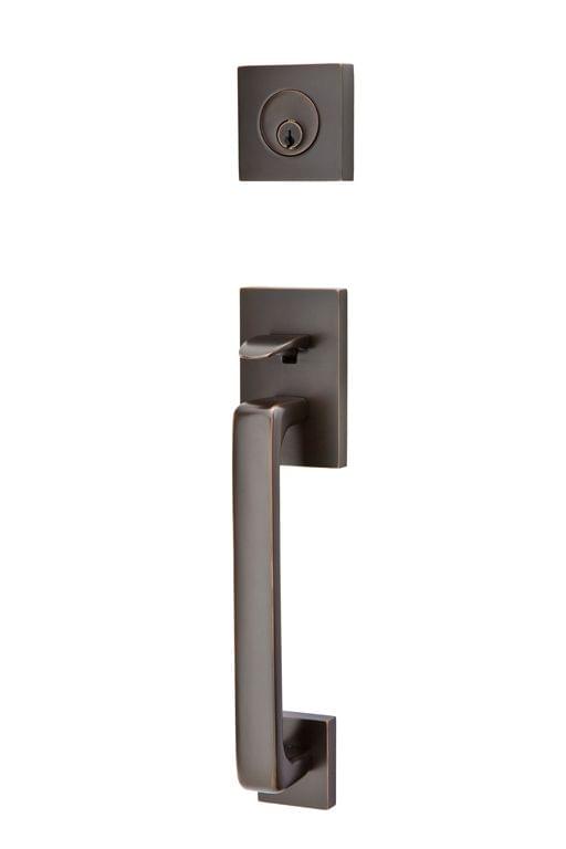 Emtek 4820ROUUS10B Round Knob 2-3/8" and 2-3/4" Backset Single Cylinder Baden Tubular Handleset Oil Rubbed Bronze Finish.