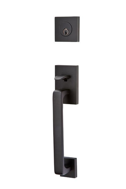 Emtek 4820ROUUS15 Round Knob 2-3/8" and 2-3/4" Backset Single Cylinder Baden Tubular Handleset Satin Nickel Finish.