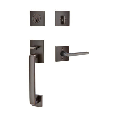 Emtek 4820HLOUSRH Helios Lever Right Hand 2-3/8" and 2-3/4" Backset Single Cylinder Baden Tubular Handleset