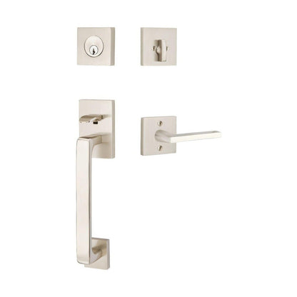 Emtek 4820HLOUSRH Helios Lever Right Hand 2-3/8" and 2-3/4" Backset Single Cylinder Baden Tubular Handleset.
