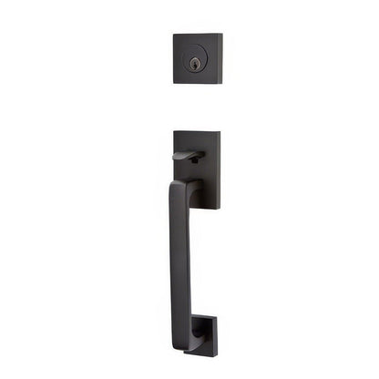 Emtek 4820HLOUSLH Helios Lever Left Hand 2-3/8" and 2-3/4" Backset Single Cylinder Baden Tubular Handleset.