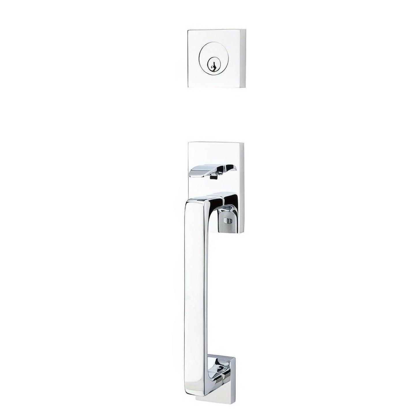 Emtek 4820HLOUSLH Helios Lever Left Hand 2-3/8" and 2-3/4" Backset Single Cylinder Baden Tubular Handleset.