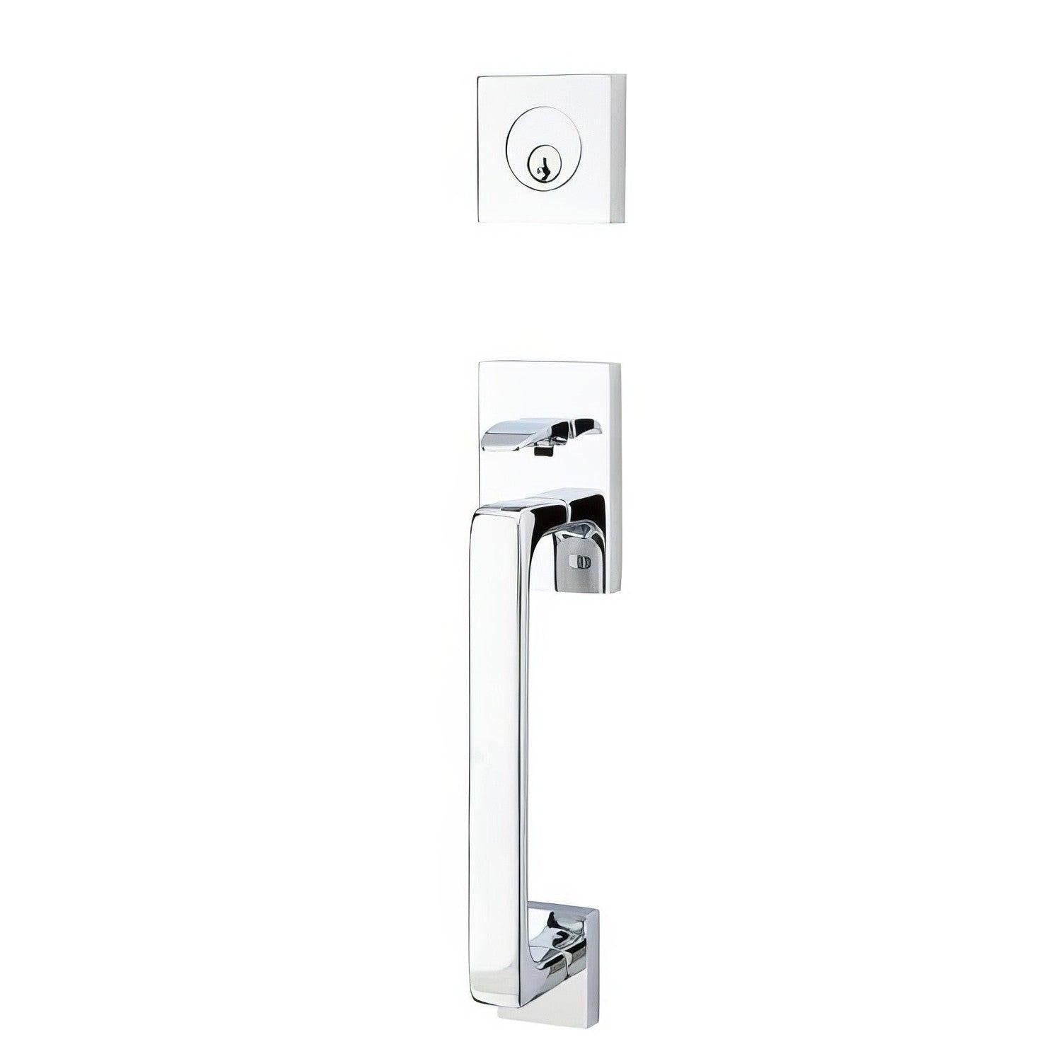 Emtek 4820HLOUSLH Helios Lever Left Hand 2-3/8" and 2-3/4" Backset Single Cylinder Baden Tubular Handleset.
