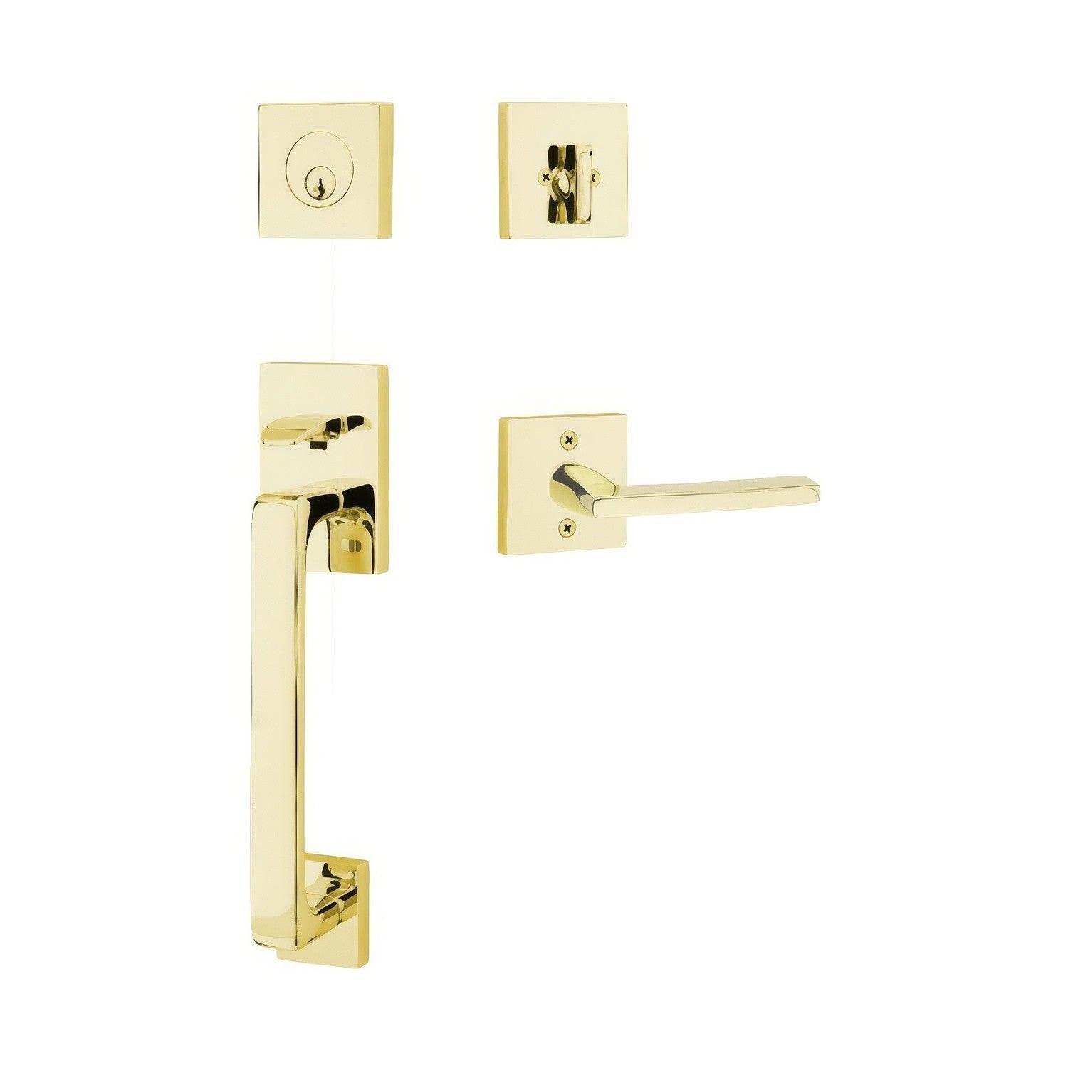 Emtek 4820HLOUSLH Helios Lever Left Hand 2-3/8" and 2-3/4" Backset Single Cylinder Baden Tubular Handleset.
