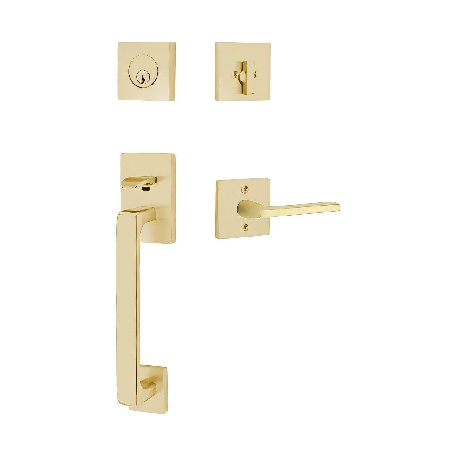 Emtek 4820HLOUSLH Helios Lever Left Hand 2-3/8" and 2-3/4" Backset Single Cylinder Baden Tubular Handleset.