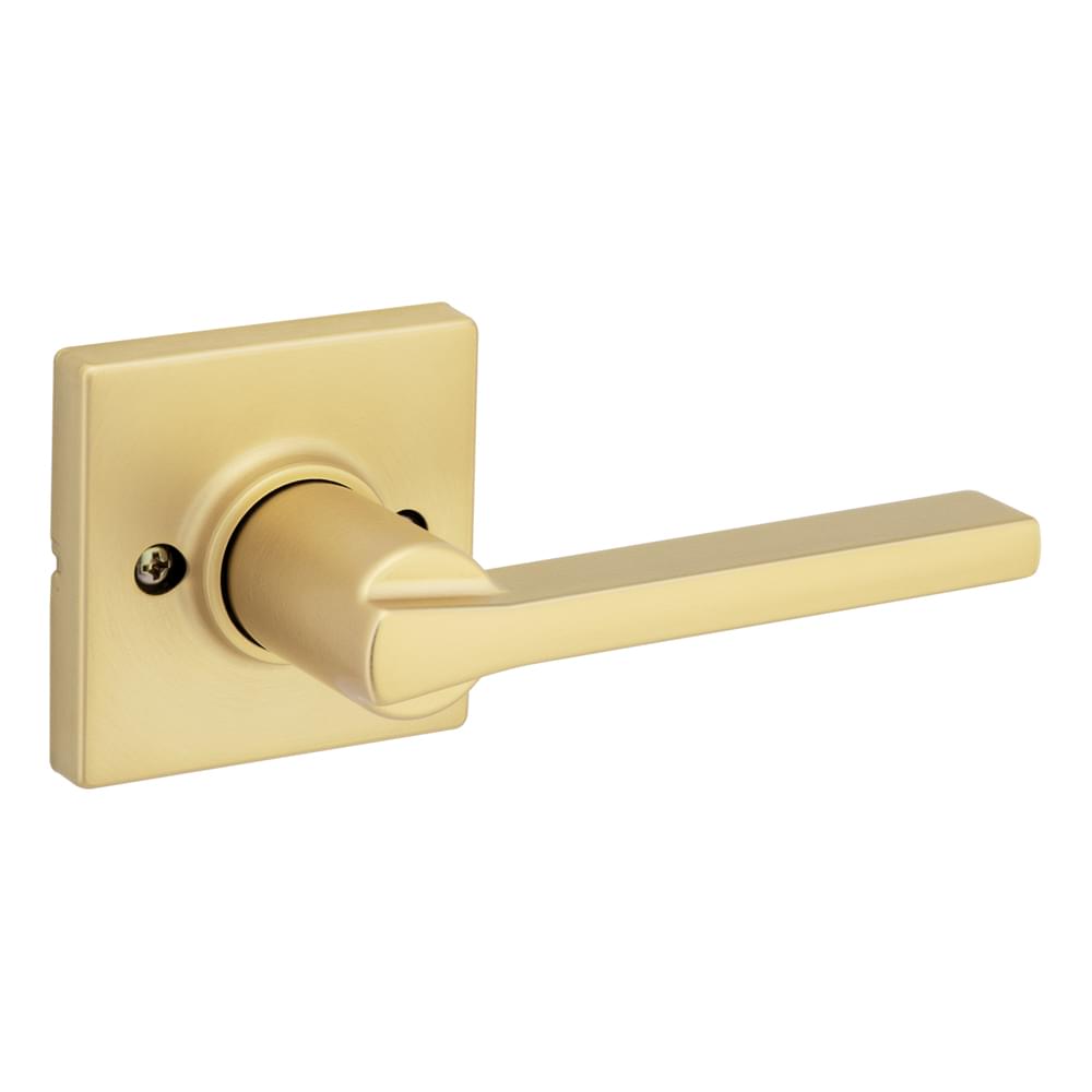Kwikset 488CSLSQT-4 Casey Lever Half Dummy with Square Rose Satin Brass Finish.