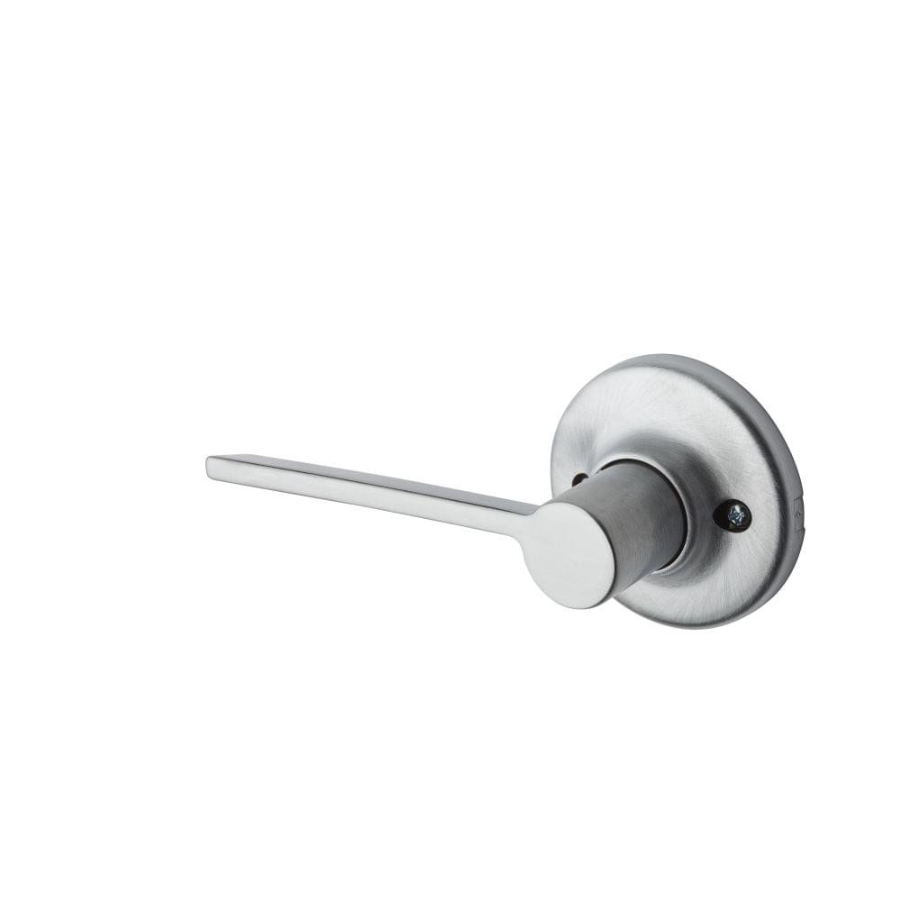 Kwikset 488LRLRDTLH-15 Left Hand Ladera Lever with Round Rose Half Dummy Lock Satin Nickel Finish.