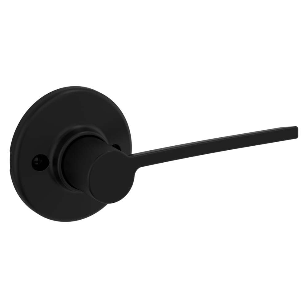 Kwikset 488LRLRDTRH-514 Right Hand Ladera Lever with Round Rose Half Dummy Lock Matte Black Finish.