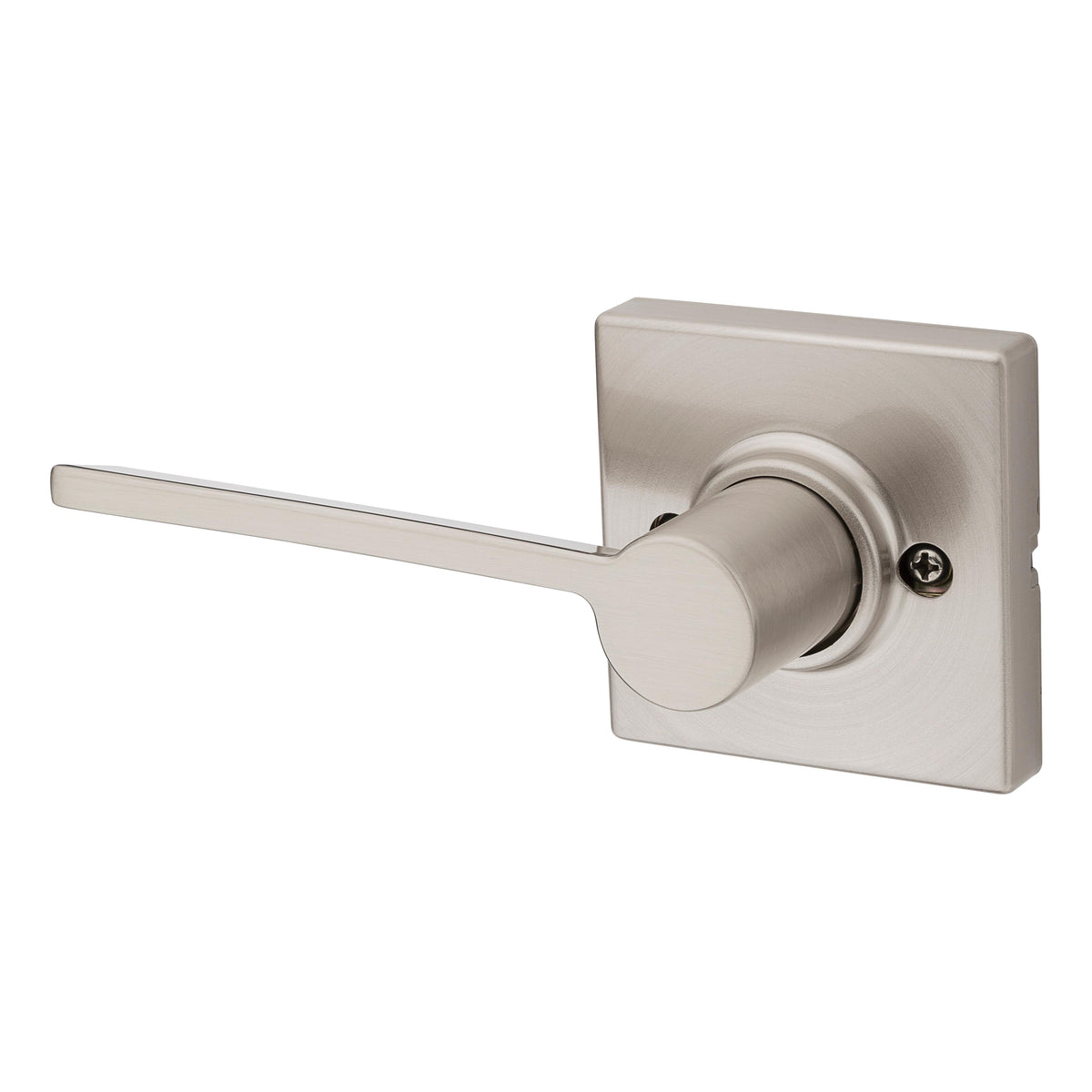 Kwikset 488LRLSQTLH-15 Left Hand Ladera Lever with Square Rose Half Dummy Satin Nickel Finish.