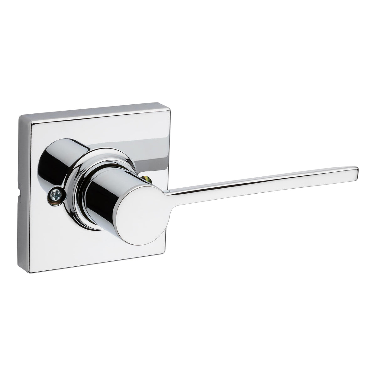 Kwikset 488LRLSQTRH-26 Right Hand Ladera Lever with Square Rose Half Dummy Bright Chrome Finish.