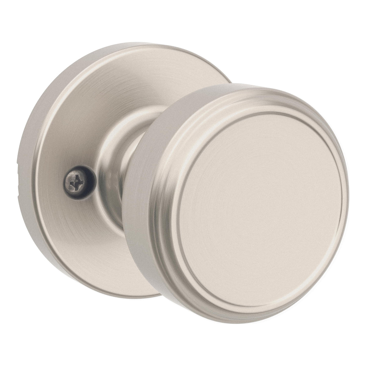 Kwikset 488MNKRDT-15 Maven Knob Round Rose Half Dummy Lock Satin Nickel Finish.