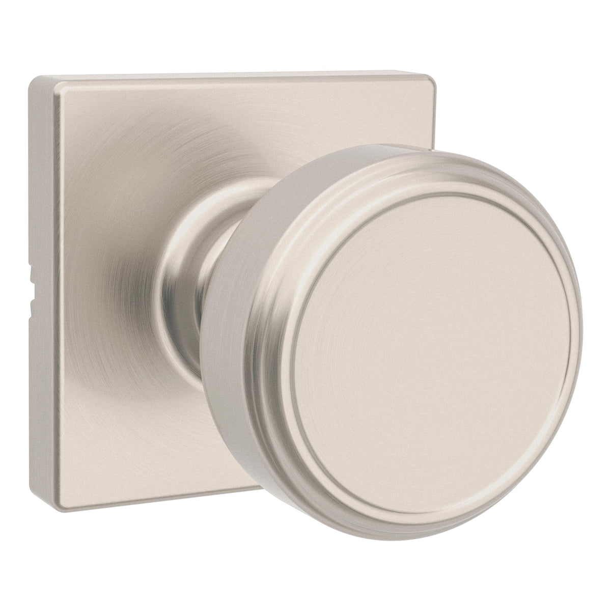 Kwikset 488MNKSQT-15 Maven Knob Square Rose Half Dummy Lock Satin Nickel Finish.