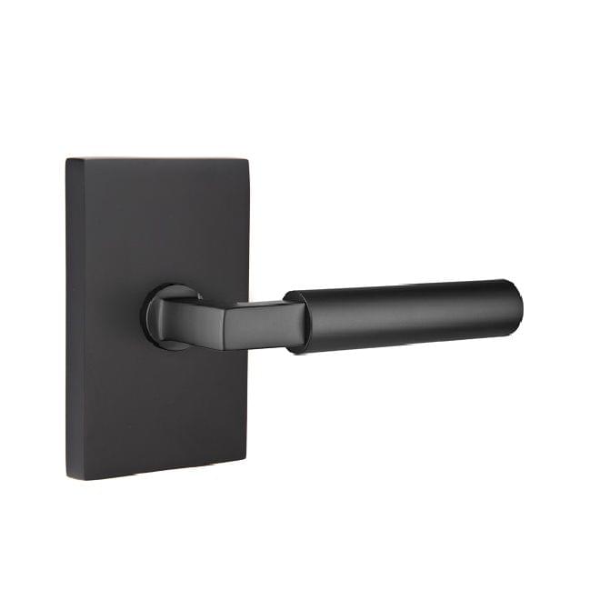 Emtek 5052HECUS19 Hercules Lever Dummy Pair with Modern Rectangular Rose for 1-1/4" to 2" Door Flat Black Finish.
