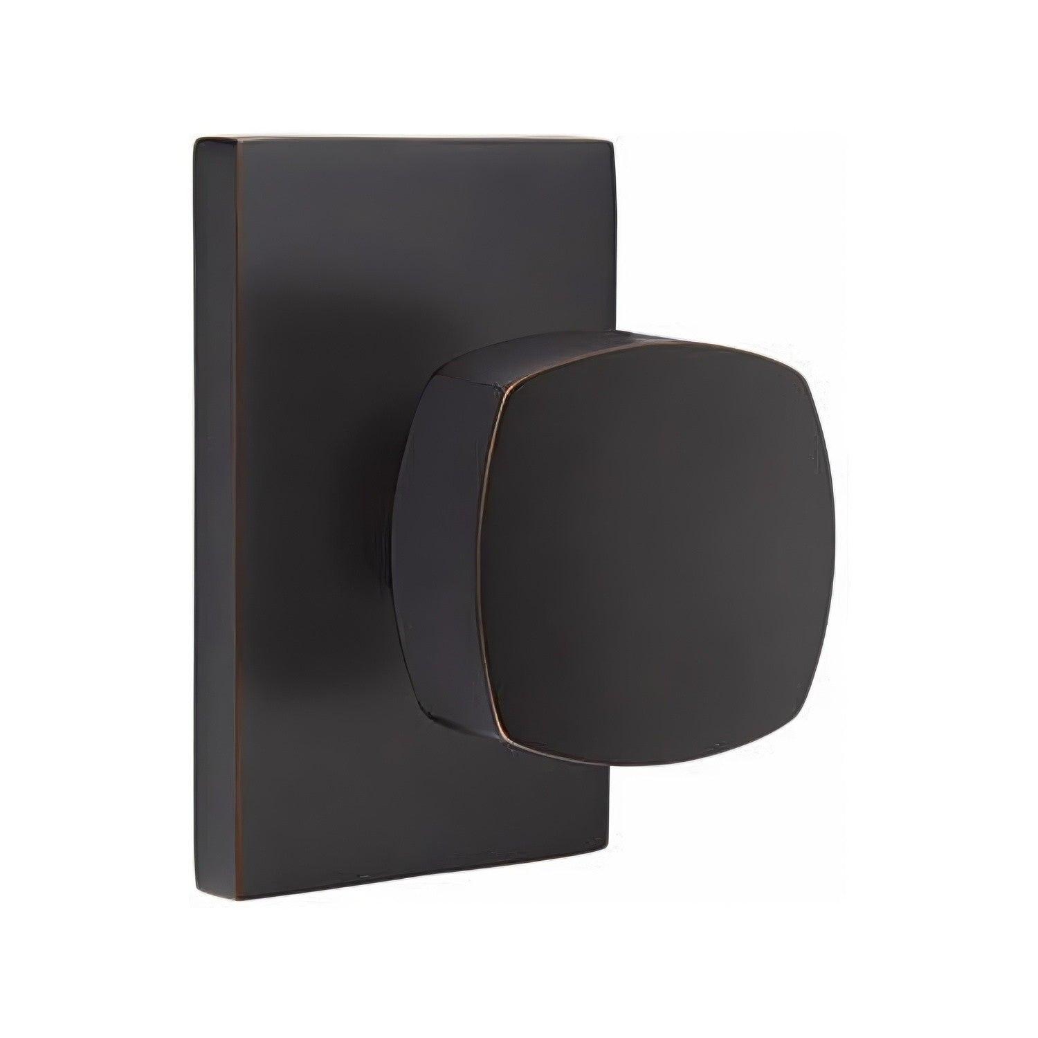 Emtek 5052FRKUS Freestone Knob Dummy Pair With Modern Rectangular Rose