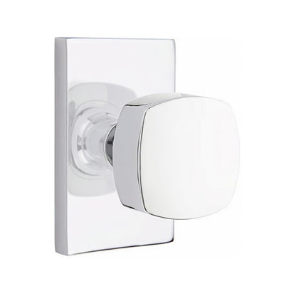 Emtek 5052FRKUS Freestone Knob Dummy Pair With Modern Rectangular Rose