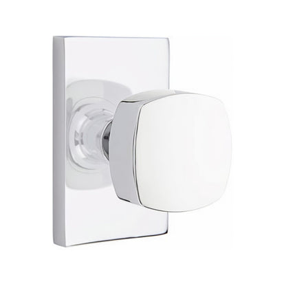 Emtek 5052FRKUS Freestone Knob Dummy Pair With Modern Rectangular Rose