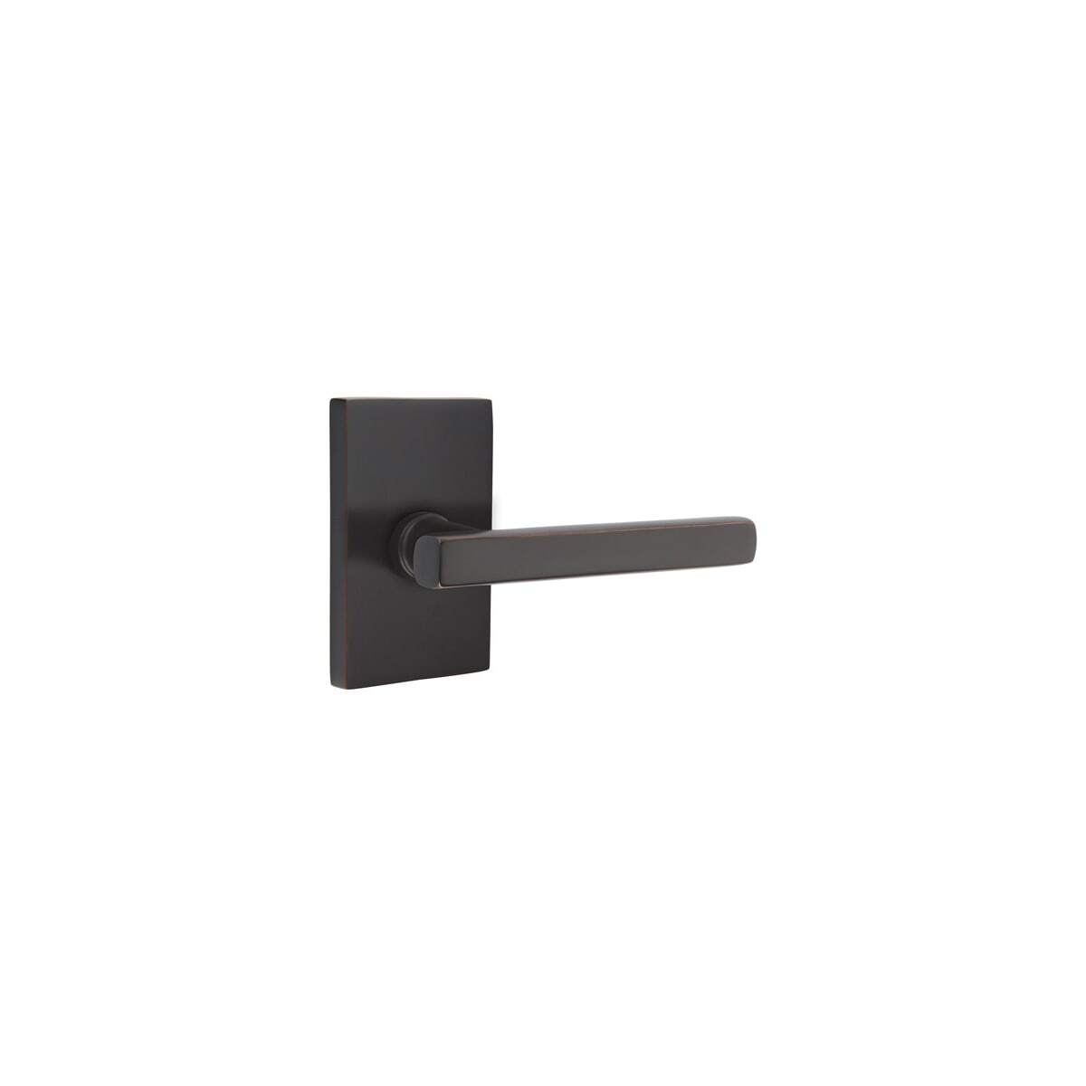 Emtek 5052FRLUS Freestone Dummy Door Lever Pair with Modern Rectangular Rose
