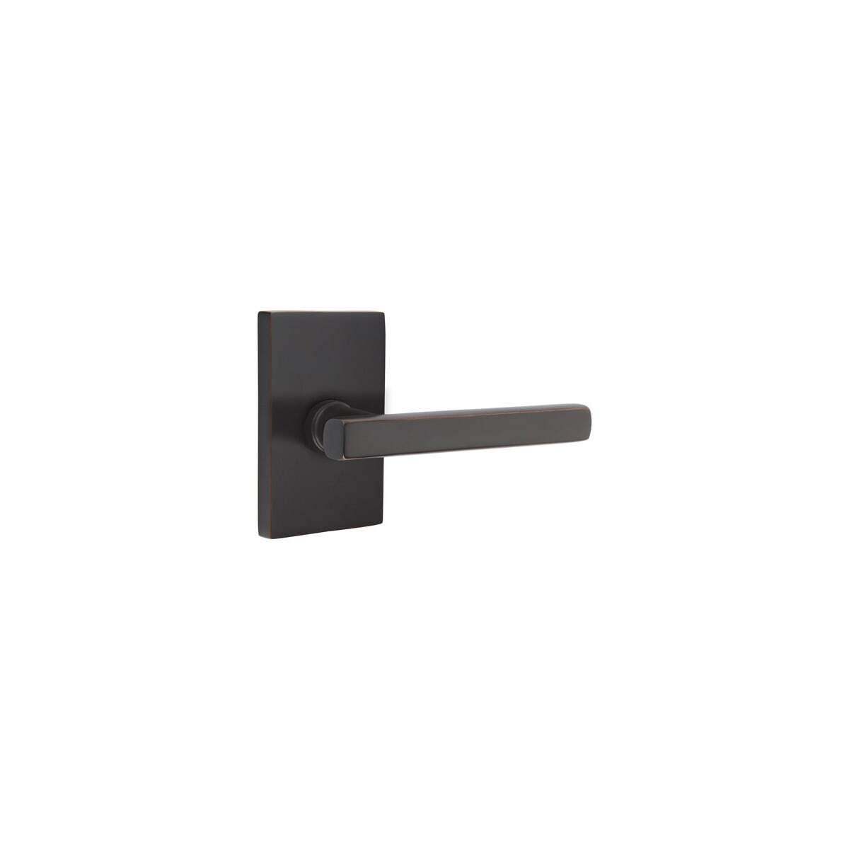 Emtek 5052FRLUS Freestone Dummy Door Lever Pair with Modern Rectangular Rose