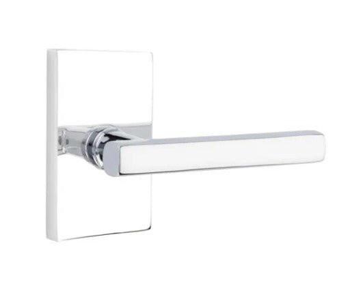 Emtek 5052FRLUS Freestone Dummy Door Lever Pair with Modern Rectangular Rose