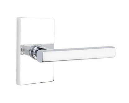 Emtek 5052FRLUS Freestone Dummy Door Lever Pair with Modern Rectangular Rose