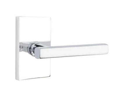 Emtek 5052FRLUS Freestone Dummy Door Lever Pair with Modern Rectangular Rose