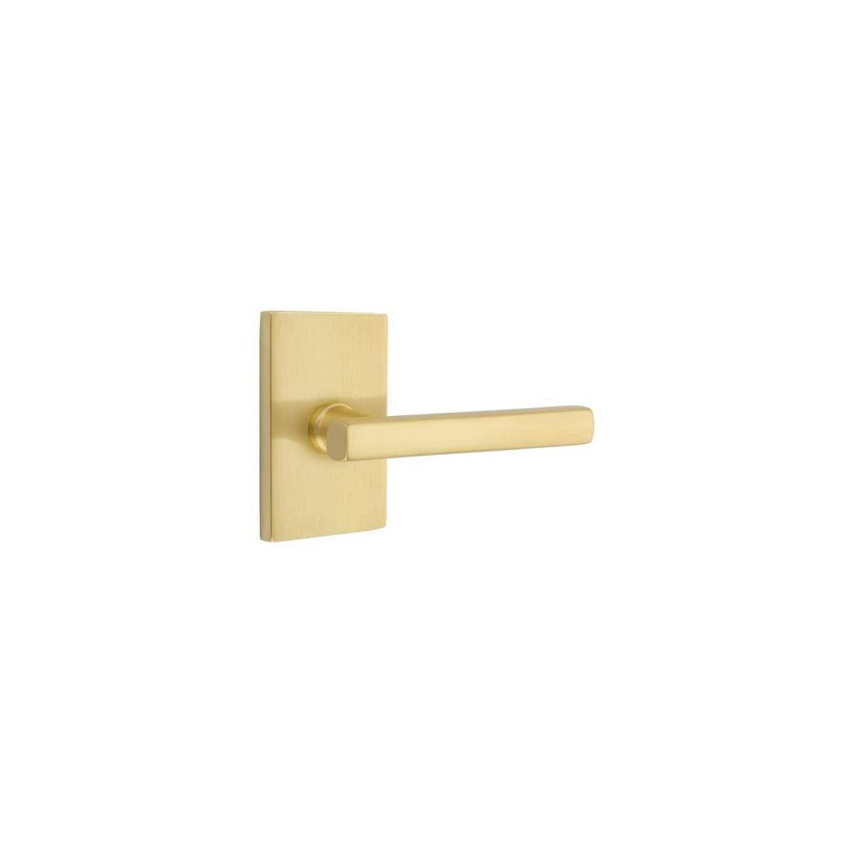Emtek 5052FRLUS Freestone Dummy Door Lever Pair with Modern Rectangular Rose