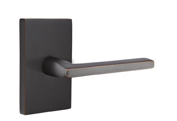Emtek 5052HLOUS Helios Dummy Door Lever Pair with Modern Rectangular Rose