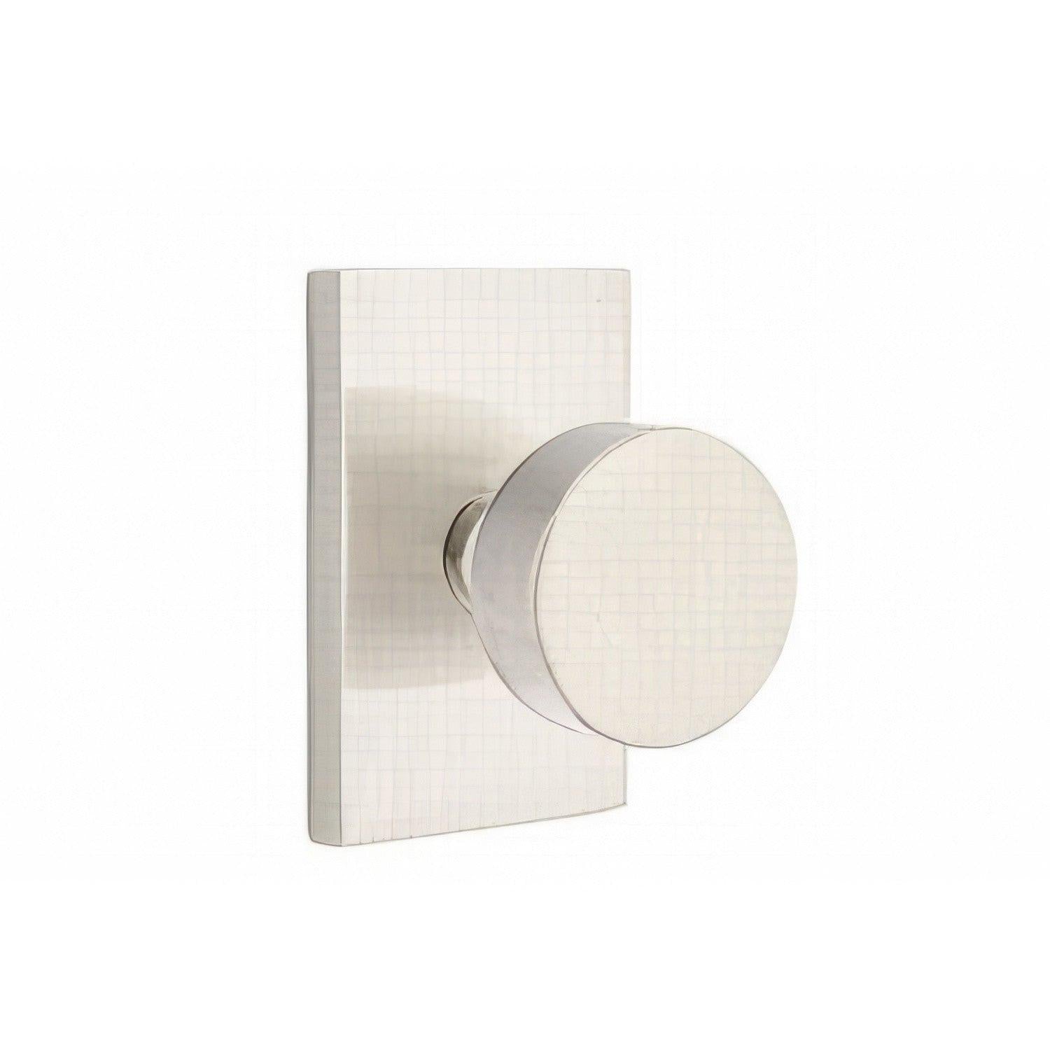 Emtek 5052ROUUS Round Knob Dummy Pair With Modern Rectangular Rose