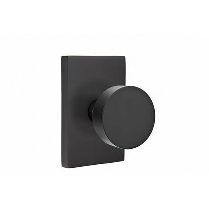 Emtek 5052ROUUS Round Knob Dummy Pair With Modern Rectangular Rose