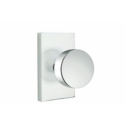 Emtek 5052ROUUS Round Knob Dummy Pair With Modern Rectangular Rose