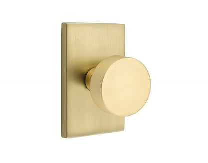 Emtek 5052ROUUS Round Knob Dummy Pair With Modern Rectangular Rose
