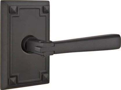 Emtek 5055ACUS Arts and Crafts Dummy Door Lever Pair with Arts and Crafts Rectangular Rose
