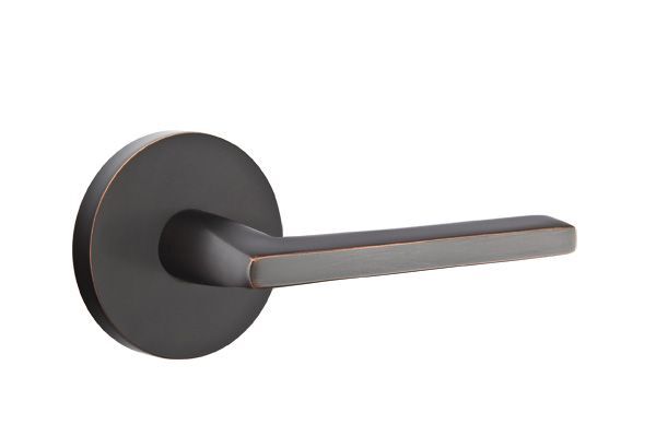 Emtek 5059HLOUS Helios Dummy Door Lever Pair with Disk Rose