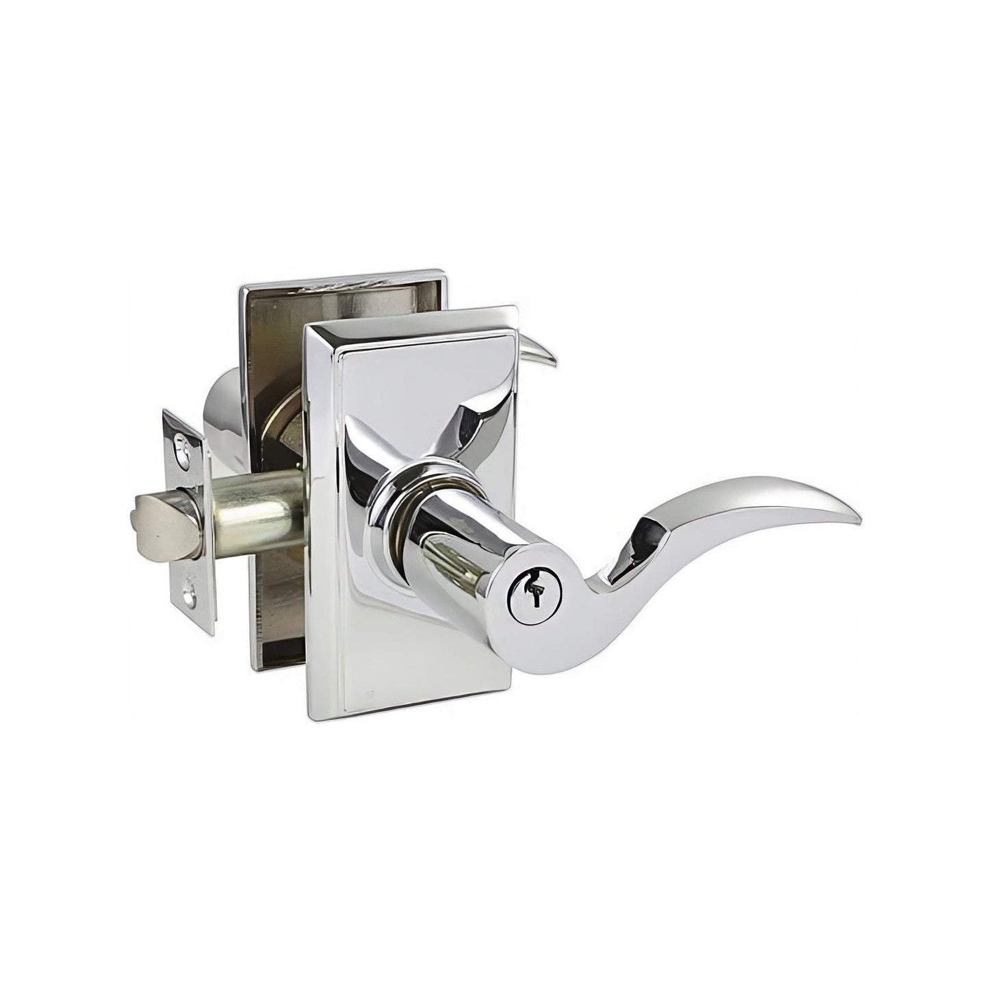 Emtek 5100CUSLH Cortina Lever Left Hand 2-3/8" and 2-3/4" Backset Keyed Entry With Regular Rose