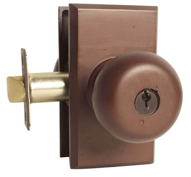 Emtek 5103WCMB Winchester Knob 2-3/8" and 2-3/4" Backset Keyed Entry with # 3 Rose for 1-3/8" to 2-1/16" Door Medium Bronze Finish.
