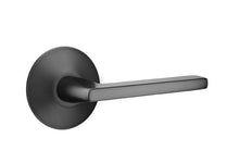 Emtek 5107HLOUS19RH Helios Lever Right Hand 2-3/8" Backset Passage with Modern Rose for 1-1/4" to 2" Door Flat Black Finish.