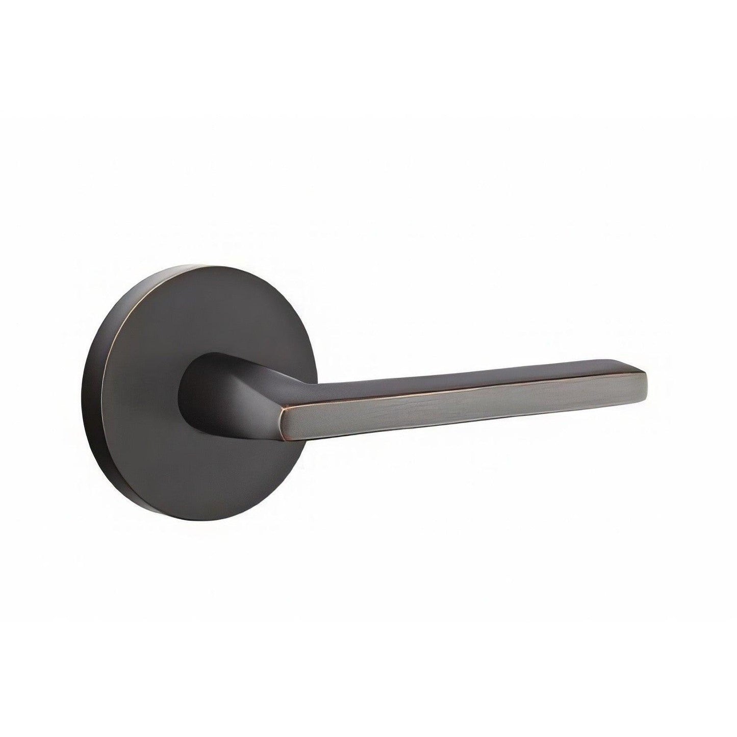Emtek 5109HLOUSLH Helios Lever Left Hand 2-3/8" Backset Passage with Disk Rose