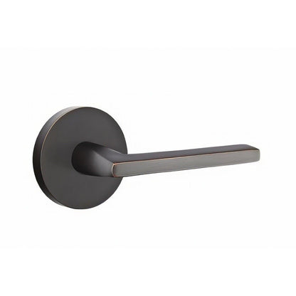 Emtek 5109HLOUSLH Helios Lever Left Hand 2-3/8" Backset Passage with Disk Rose
