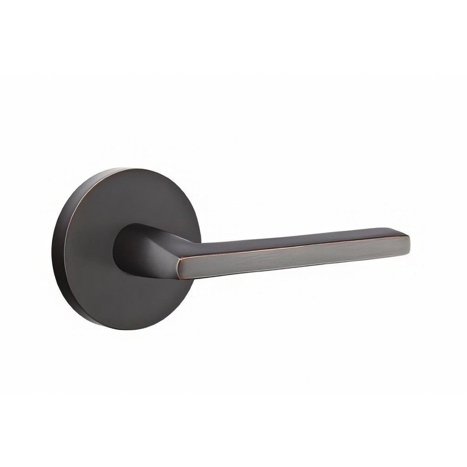 Emtek 5109HLOUSRH Helios Lever Right Hand 2-3/8" Backset Passage with Disk Rose