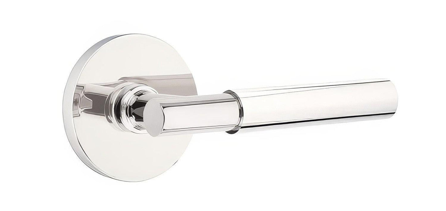 Emtek 5109MYLUSLH Myles Lever Left Hand 2-3/8" Backset Passage with Disk Rose
