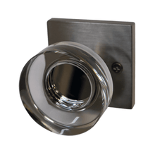 Emtek 5110MDCUS14 Modern Disc Glass Knob 2-3/8" Backset Passage with Square Rose for 1-1/4" to 2" Door Polished Nickel Lifetime Finish.