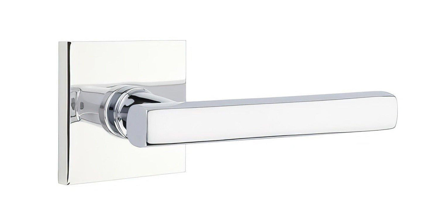 Emtek 5110FRLUSLH Freestone Lever Left Hand 2-3/8" Backset Passage with Square Rose