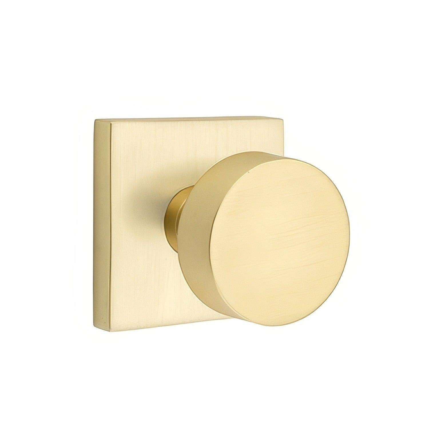 Emtek 5110ROUUS Round Knob 2-3/8" Backset Passage with Square Rose
