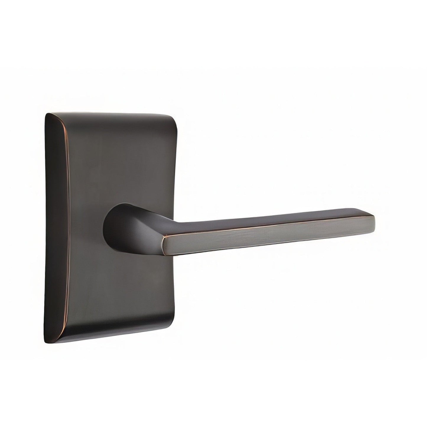 Emtek 5111HLOUSLH Helios Lever Left Hand 2-3/8" Backset Passage with Neos Rose.