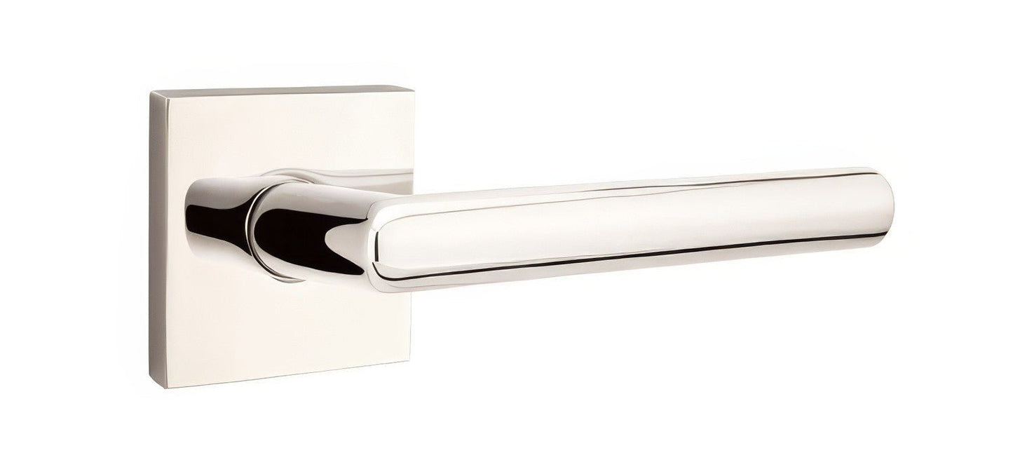 Emtek 5111HLOUSLH Helios Lever Left Hand 2-3/8" Backset Passage with Neos Rose.