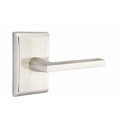 Emtek 5111HLOUSLH Helios Lever Left Hand 2-3/8" Backset Passage with Neos Rose.