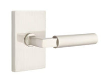 Emtek 5112HECUS15RH Hercules Lever Right Hand 2-3/8" Backset Passage with Modern Rectangular Rose for 1-1/4" to 2" Door Satin Nickel Finish.