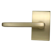 Emtek 5112HLOUS4LH.RLS Helios Lever Left Hand 2-3/8" Backset with Radius Latch Strike Passage with Modern Rectangular Rose for 1-1/4" to 2" Door Satin Brass Finish.