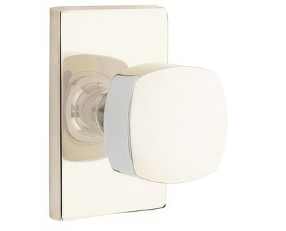Emtek 5112FRKUS Freestone Knob 2-3/8" Backset Passage with Modern Rectangular Rose